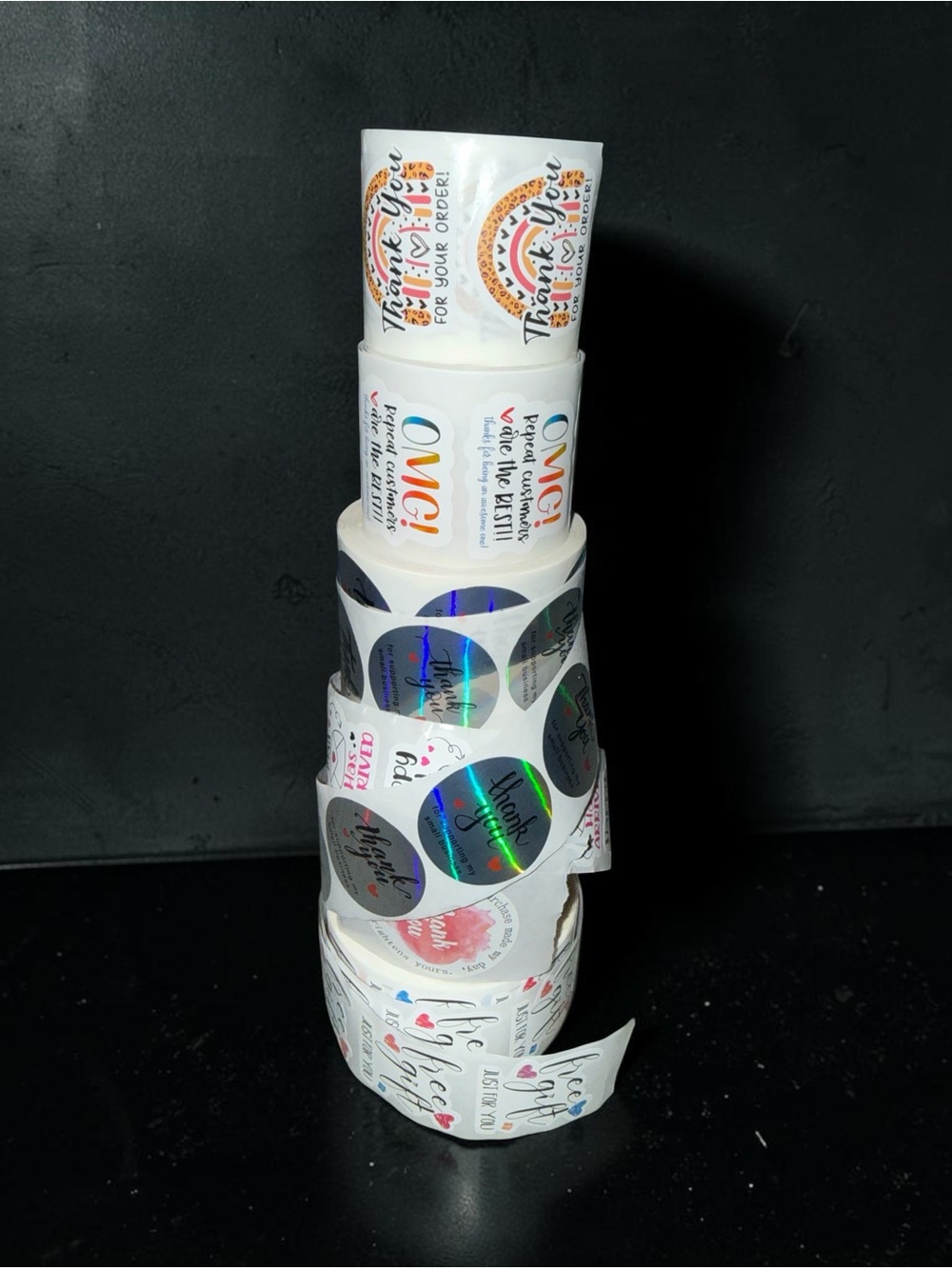 Assorted Thank You & Greeting Sticker Rolls - Multicolor